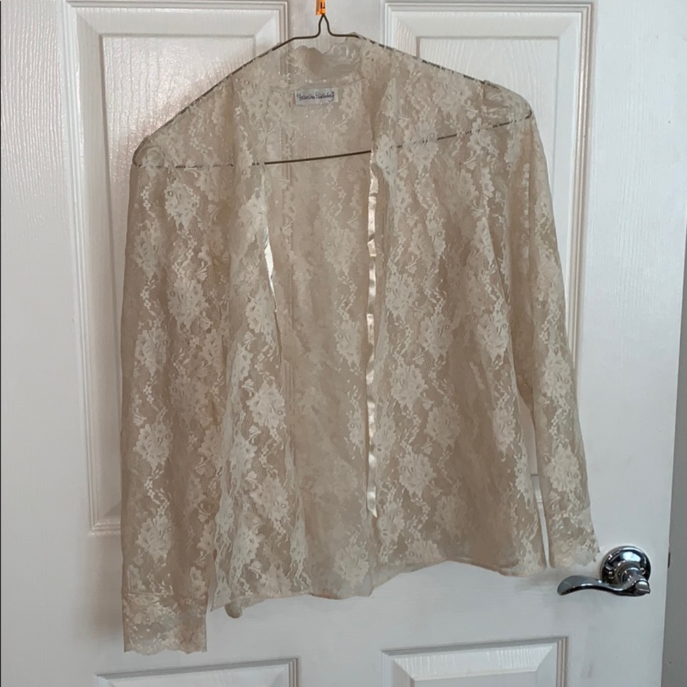 Diane Von Furstenberg Creme Lace Overlay